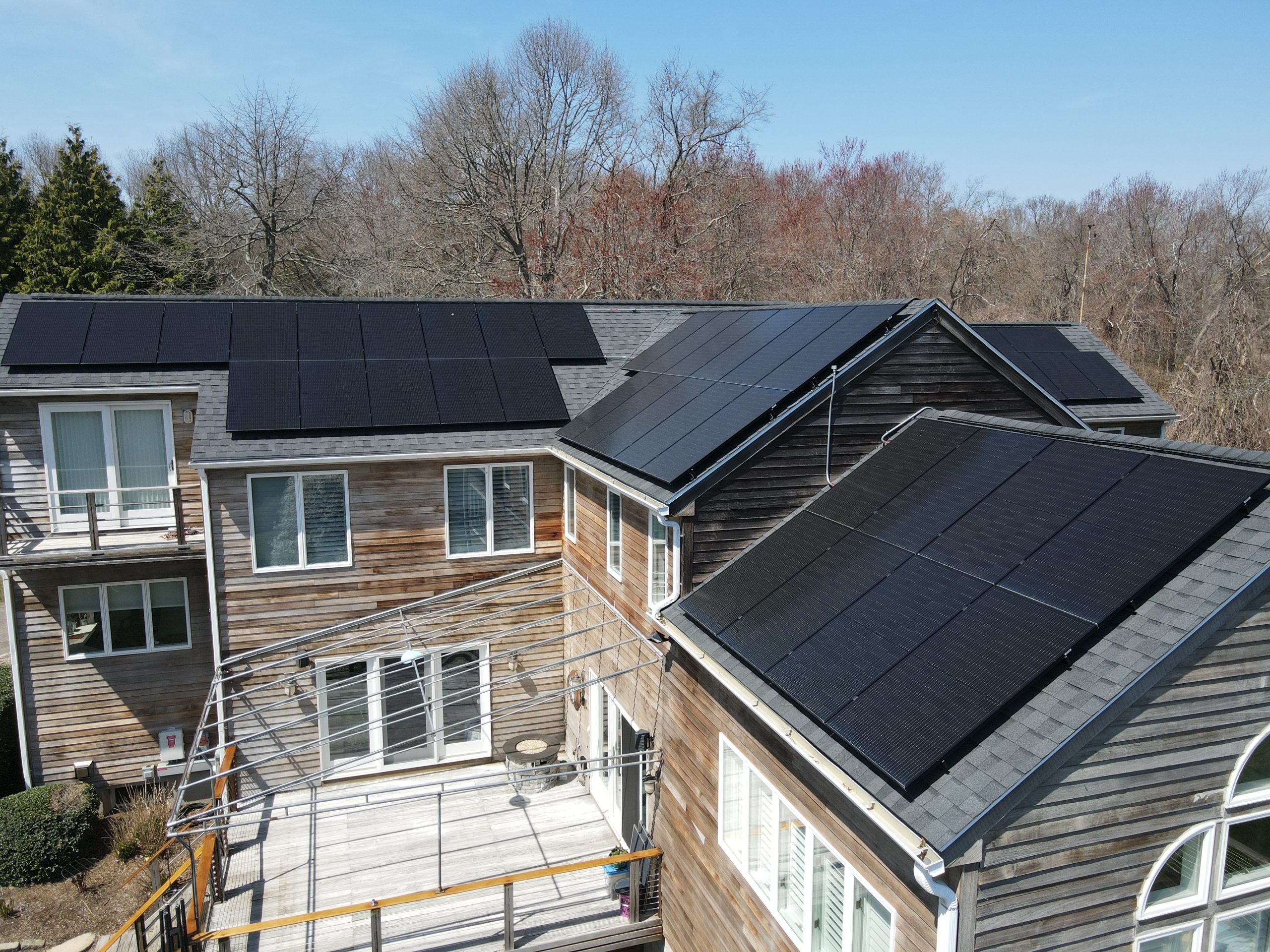 Aerial view, Rooftop Power install