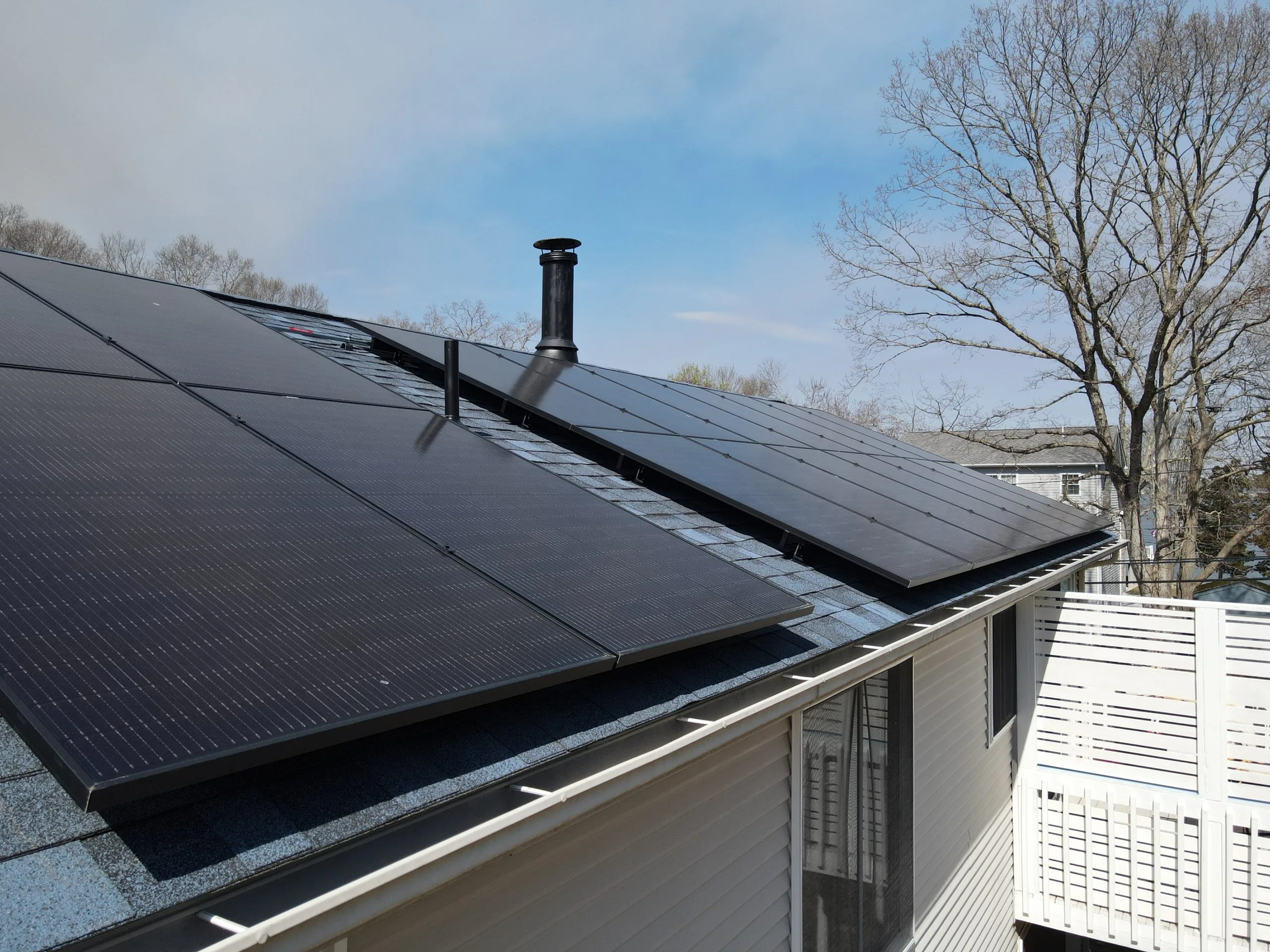 Aerial view of a completed install