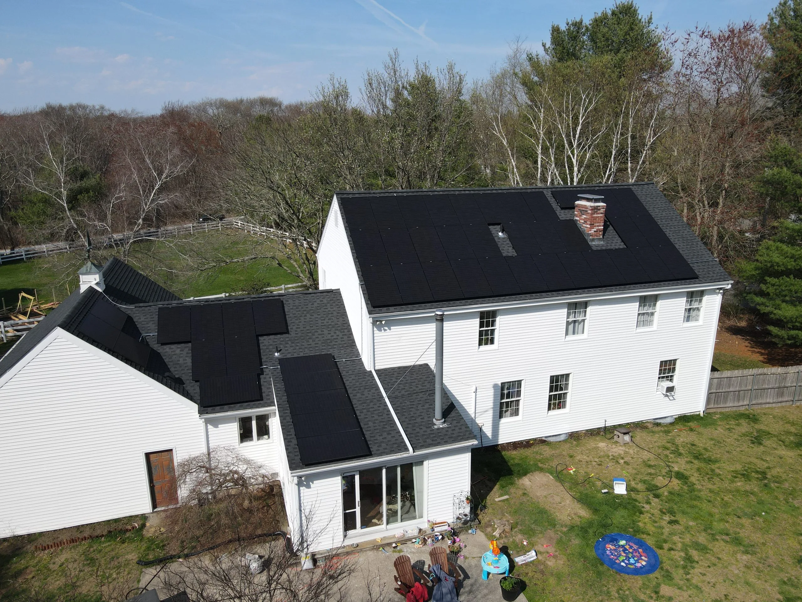 New England rooftop from above