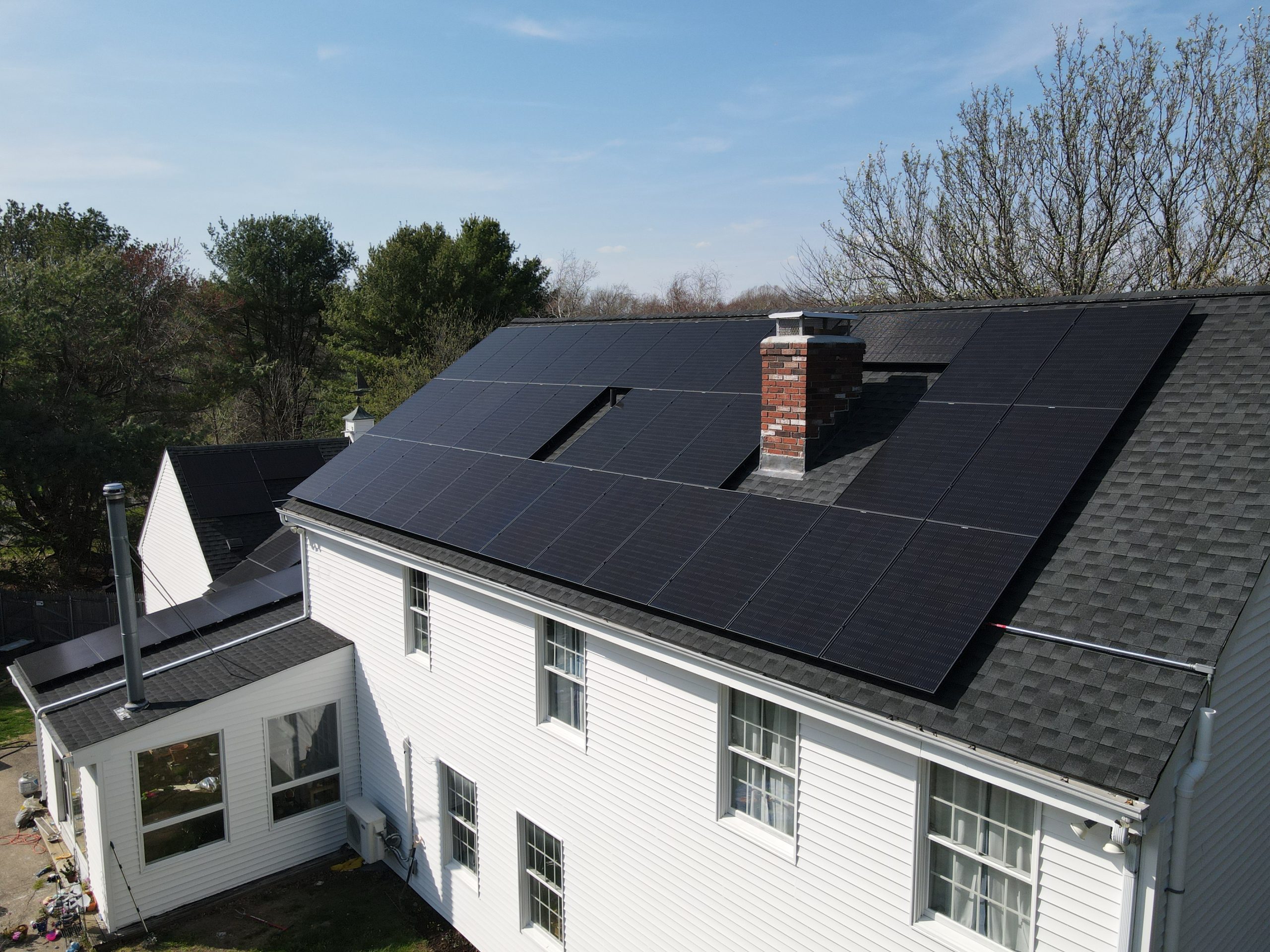 Aerial view, Rooftop Power install