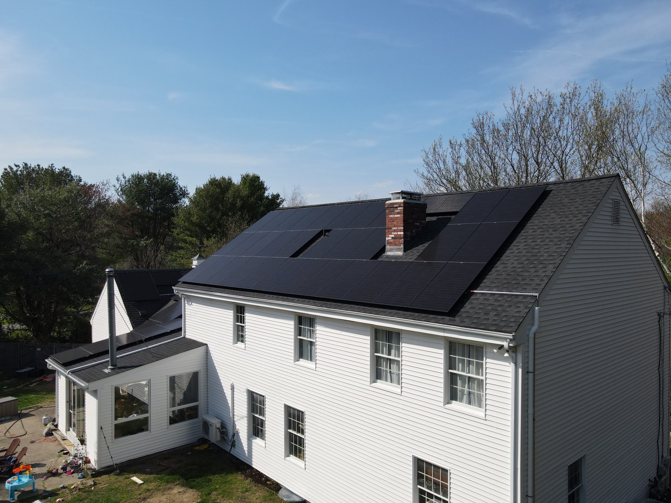 Aerial view, Rooftop Power install