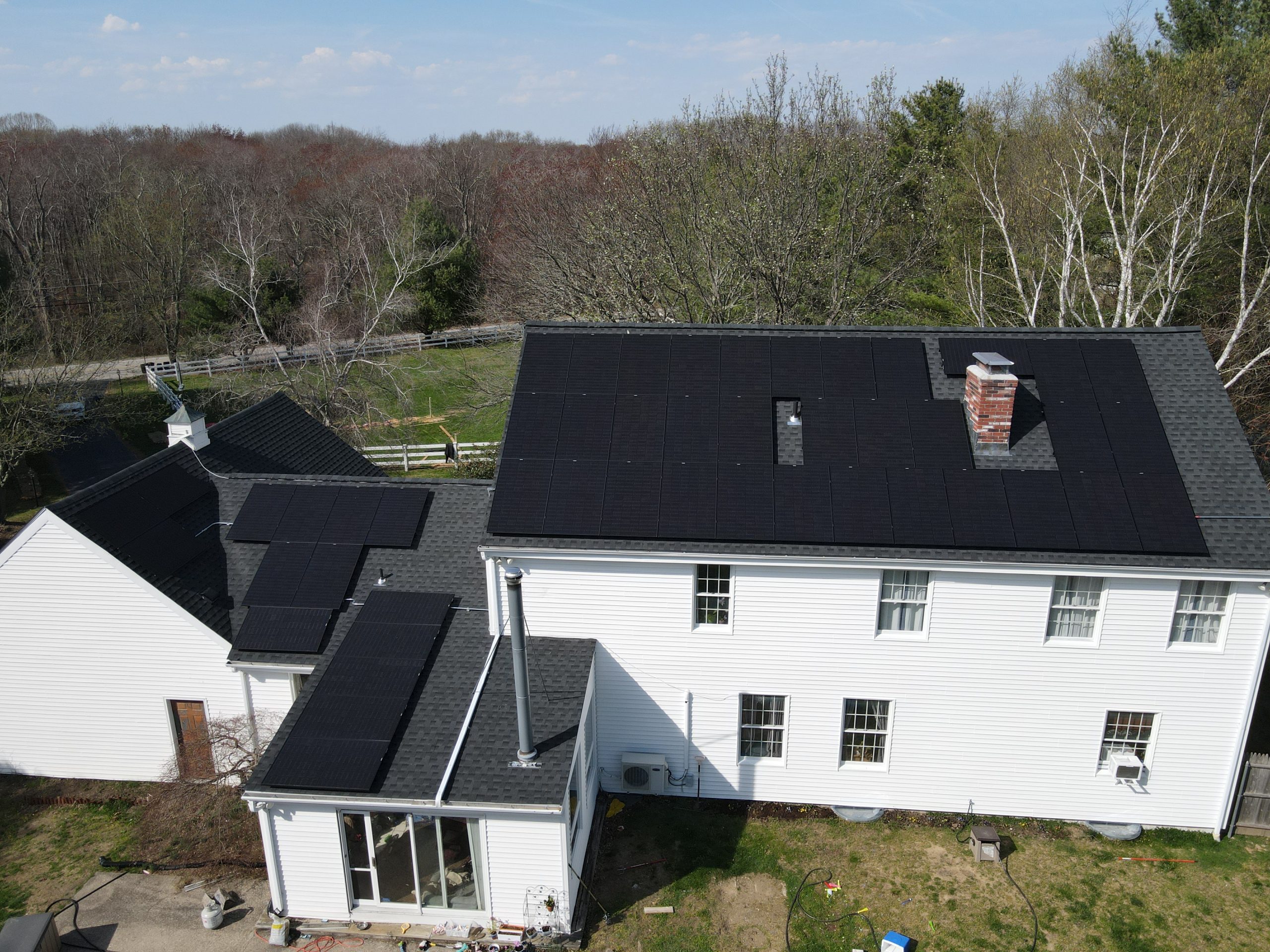 Aerial view, Rooftop Power install