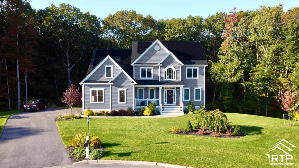 Rooftop Power solar panel installation on a Cranston, Rhode Island home with a new roof.