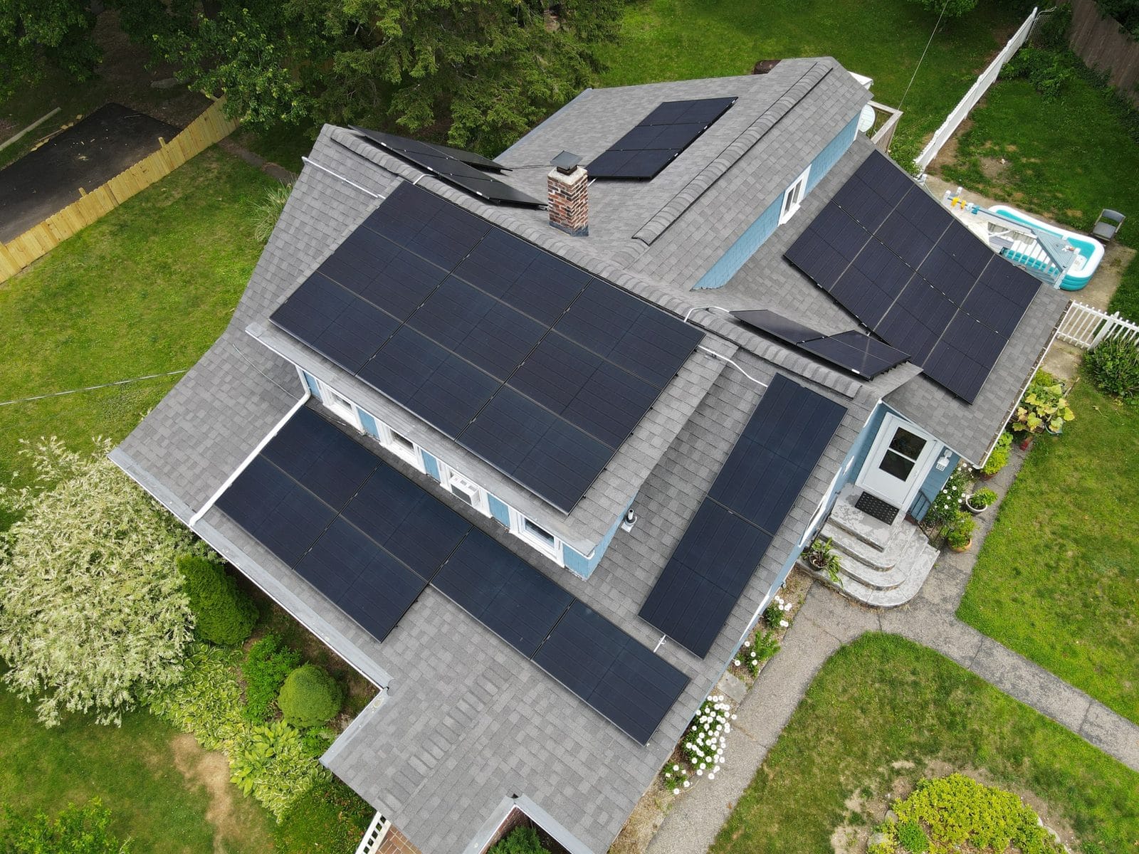 Rooftop Power solar panel installation on Coventry, Rhode Island home with all-black array