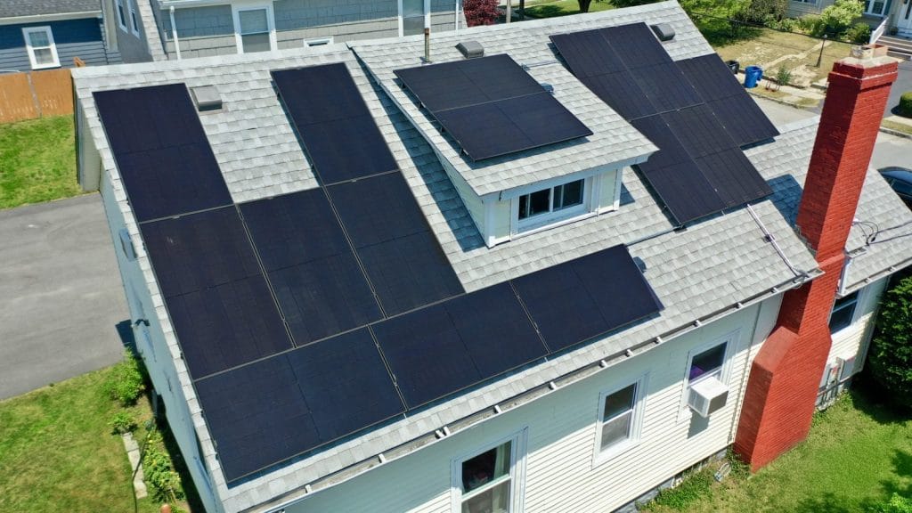 Rooftop Power solar panel installation on a Cranston, Rhode Island home