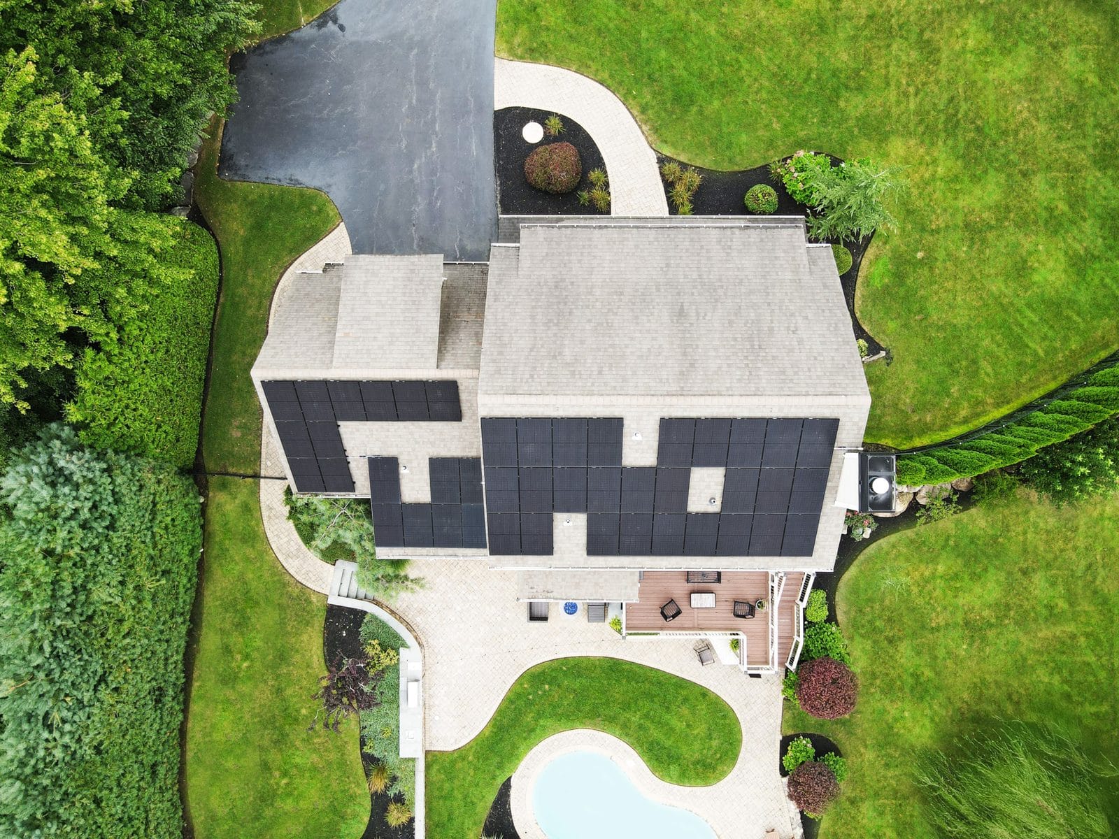 Rooftop Power solar panel installation on a North Kingstown home with all-black array.