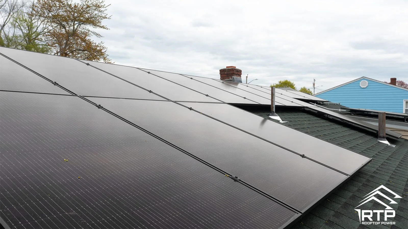 Rooftop Power solar panel installation on a North Providence home, Rhode Island