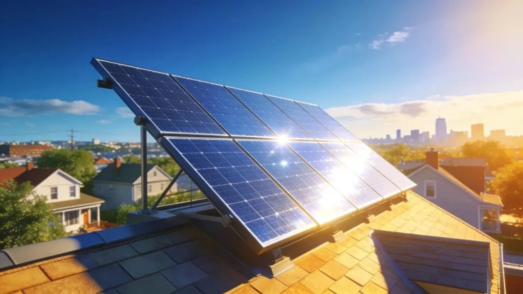 Massachusetts solar panels on residential rooftop in 2026, symbolizing sustainable energy solutions